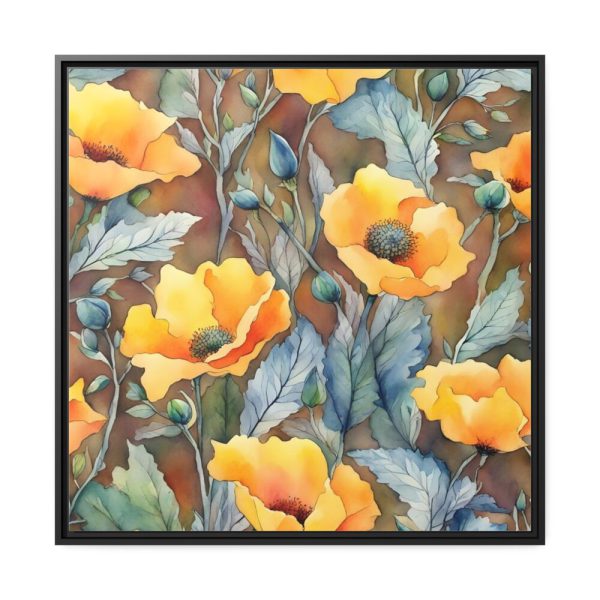 88302-101.jpg Saffron Flower Grunge Framed Canvas