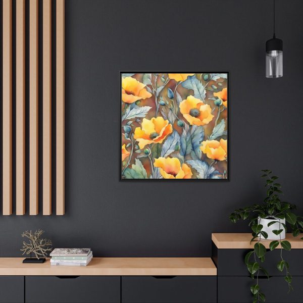 88302-104.jpg Saffron Flower Grunge Framed Canvas