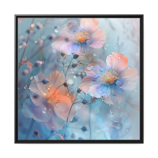 88302-106.jpg Blue Watercolor Flowers Framed Canvas