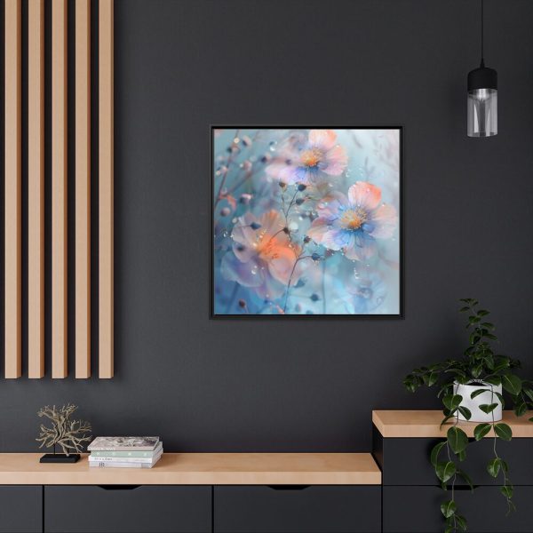88302-109.jpg Blue Watercolor Flowers Framed Canvas