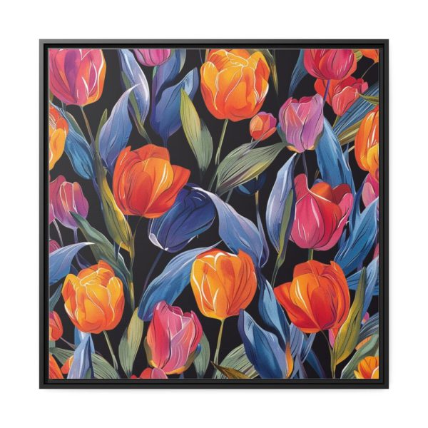 88302-111.jpg Colorful Tulip Pattern Framed Canvas