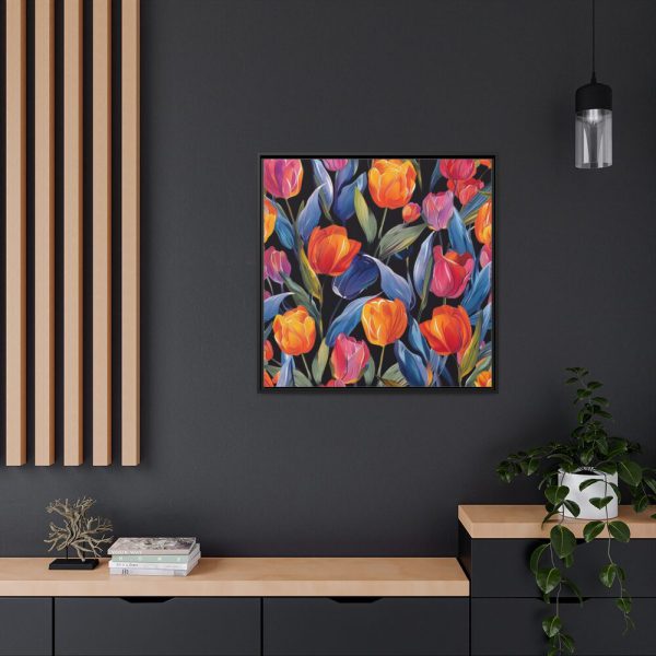 88302-114.jpg Colorful Tulip Pattern Framed Canvas