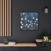 88302-119.jpg Blue Jean Embroidered Daises Framed Canvas