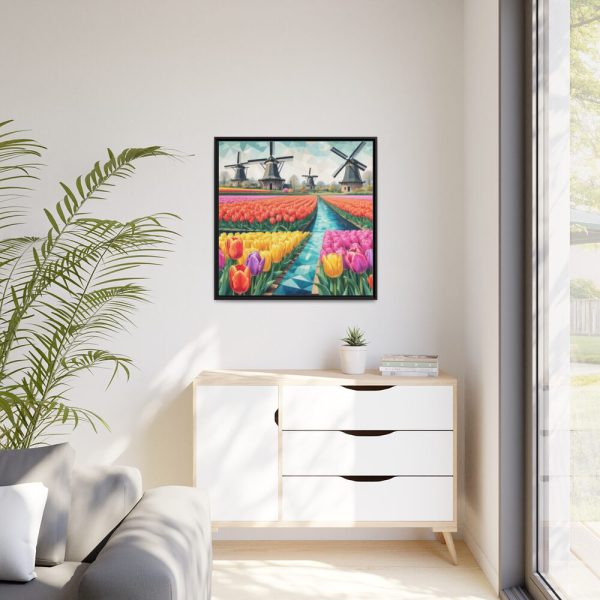 88302-123.jpg Holland Tulip Windmill Framed Canvas