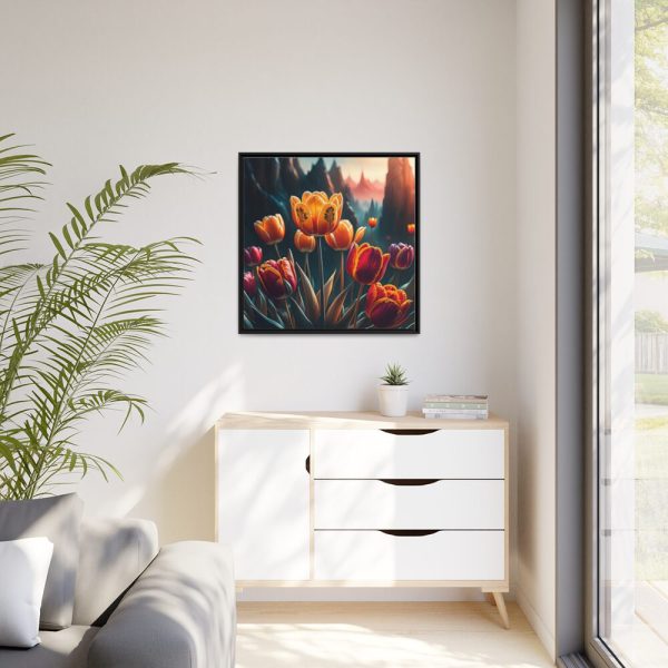 Yellow Tulips Flower Framed Canvas