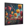 Tulips Under Sky Night Framed Canvas