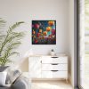 Tulips Under Sky Night Framed Canvas