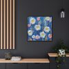 88302-139.jpg Blue Jean Embroidered Daises Framed Canvas