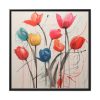 Colorful Abstract Tulips Art Framed Canvas
