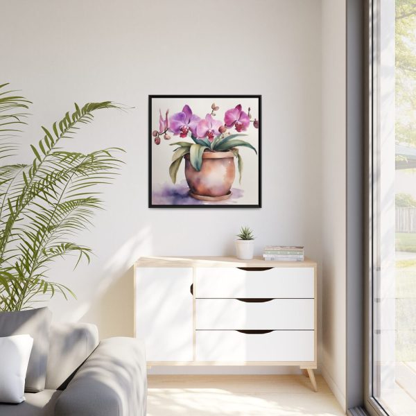 88302-163.jpg Orchid Flowers In Pot Framed Canvas
