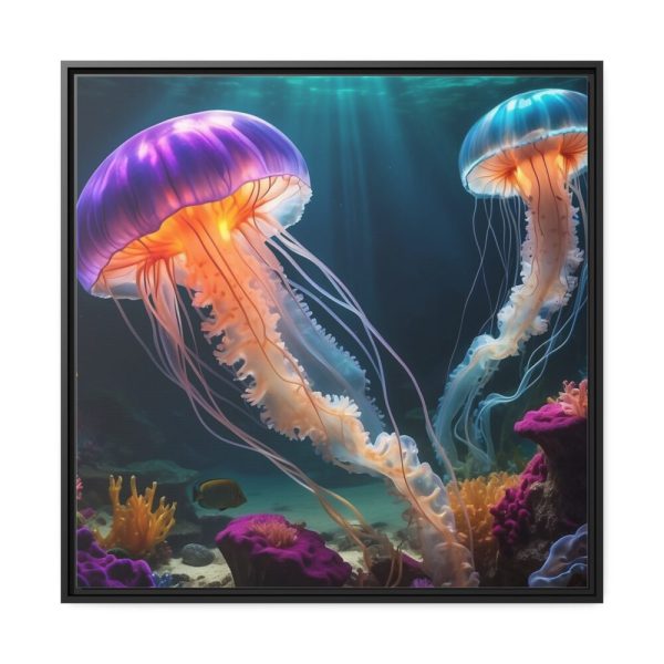 88302-176.jpg Swimming Jellyfish Framed Canvas
