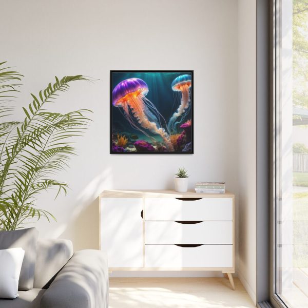 88302-178.jpg Swimming Jellyfish Framed Canvas