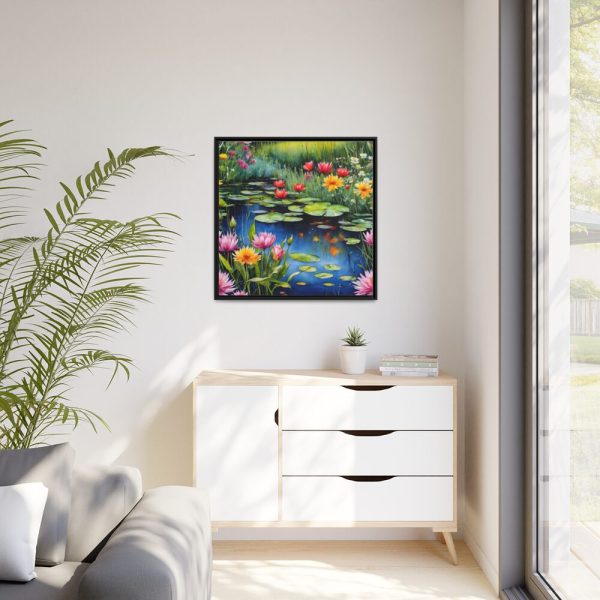 88302-193.jpg Water Lily Flowers Framed Canvas