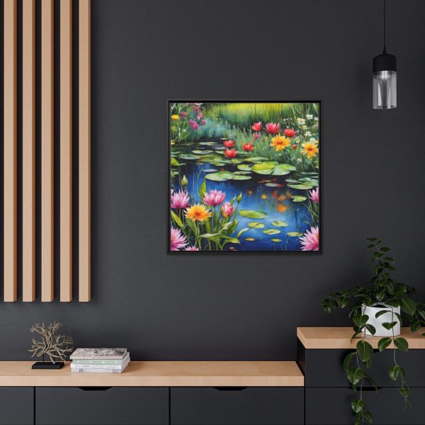 88302-194.jpg Water Lily Flowers Framed Canvas