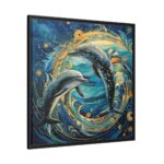 Dolphin Art Print Framed Canvas