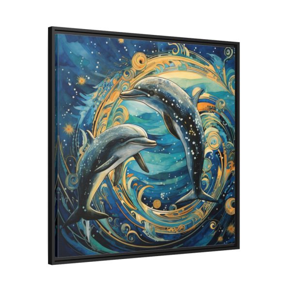 Dolphin Art Print Framed Canvas