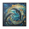 Dolphin Art Print Framed Canvas