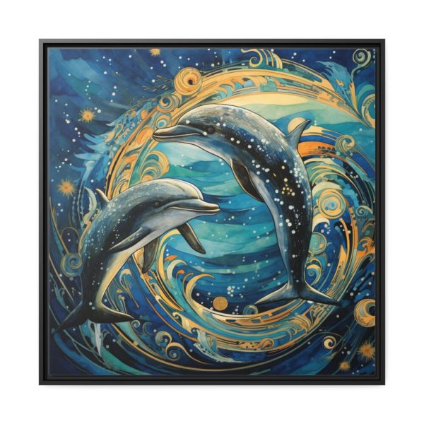 Dolphin Art Print Framed Canvas