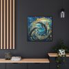 Dolphin Art Print Framed Canvas