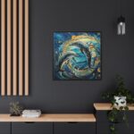 Dolphin Art Print Framed Canvas - Image 5
