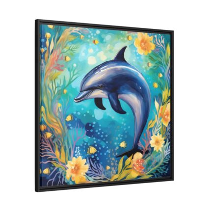 Porpoise Under the Sea Framed Canvas