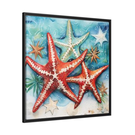 Christmas Nautical Starfish Framed Canvas