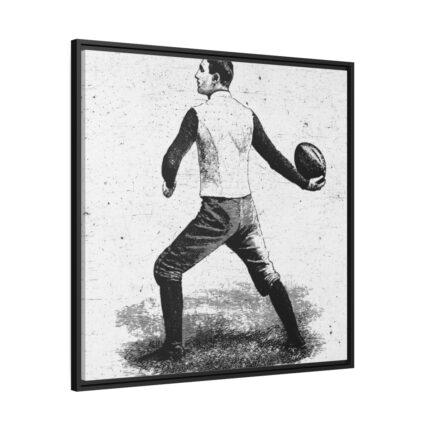 Vintage Football Player Framed Canvas