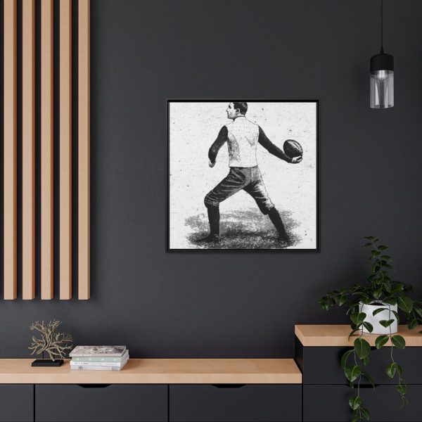 88302-34.jpg Vintage Football Player Framed Canvas