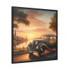 Vintage Car Parked on the Road Framed Canvas