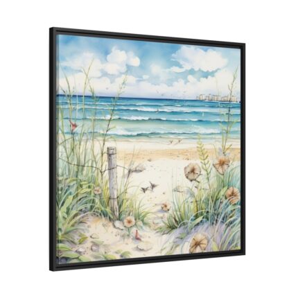 Painting of Ocean Waves Framed Canvas