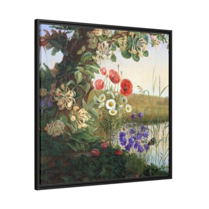 Still Life Floral Wildflowers Wreath Framed Canvas