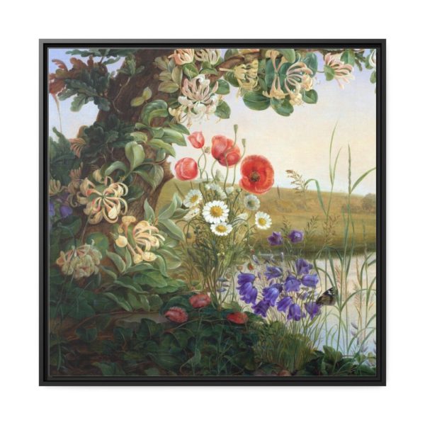 88302-51.jpg Still Life Floral Wildflowers Wreath Framed Canvas