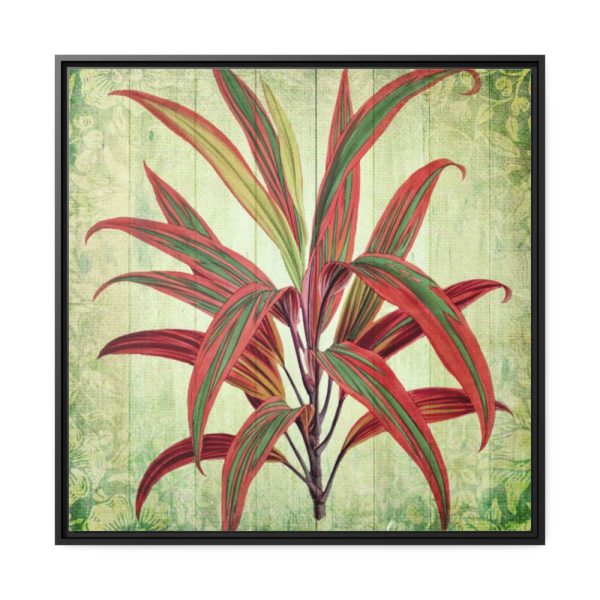 88302-56.jpg Vintage Palm Tree Plant Flower Framed Canvas
