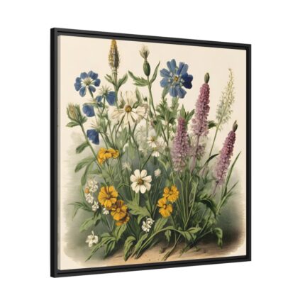Vintage Wildflowers Framed Canvas