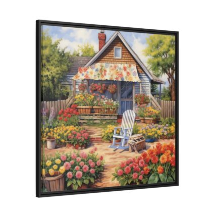 Country Garden Home Art Framed Canvas
