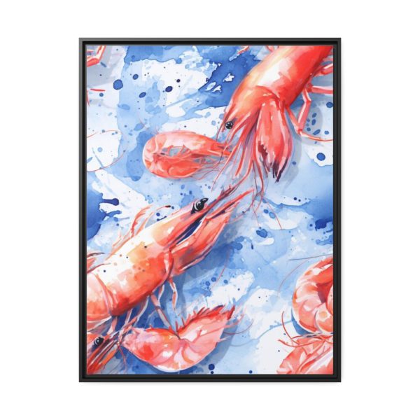 Seamless Lobster Nautical Framed Canvas