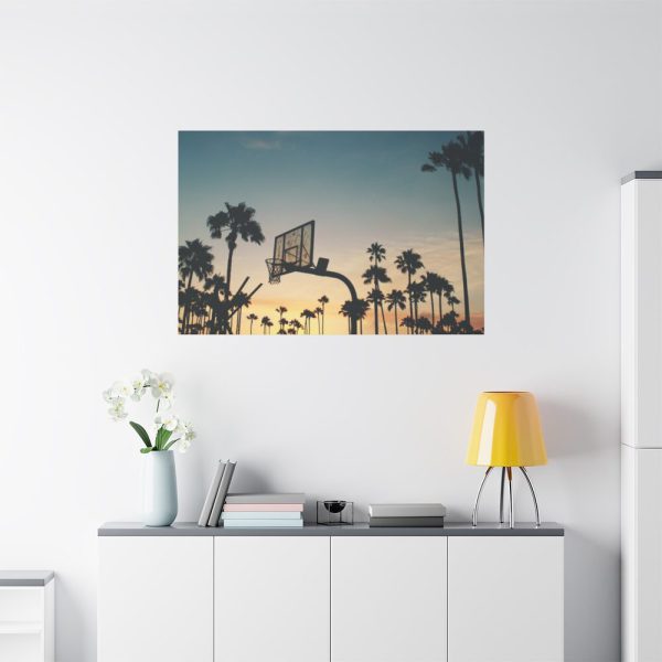91638-172.jpg Silhouettes of a Basketball Court Standard Canvas