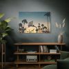 91638-174.jpg Silhouettes of a Basketball Court Standard Canvas