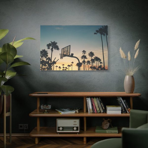 91638-174.jpg Silhouettes of a Basketball Court Standard Canvas