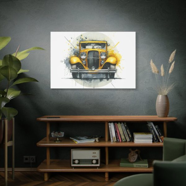 Vintage Yellow Car Standard Canvas
