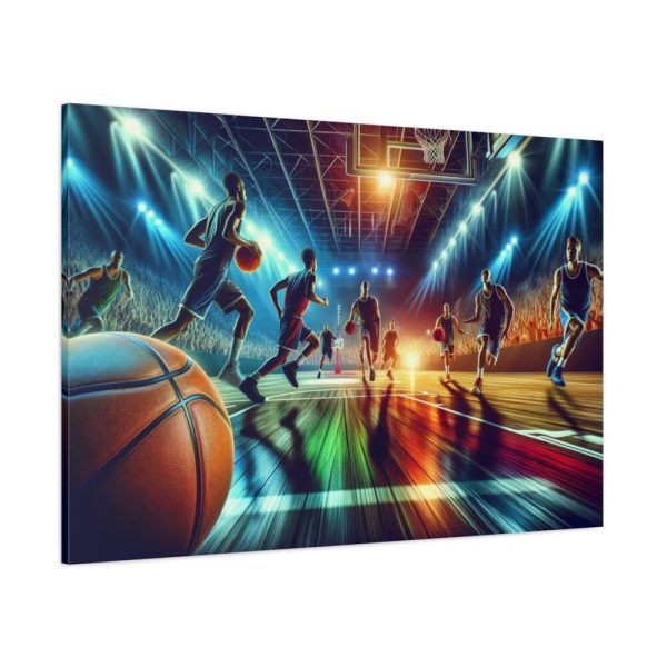 91638-195.jpg Basketball Court Scene With Players in Action Standard Canvas
