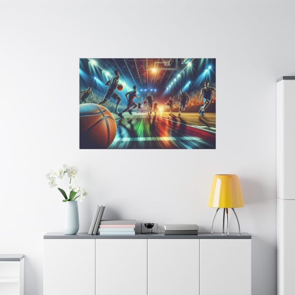 91638-197.jpg Basketball Court Scene With Players in Action Standard Canvas
