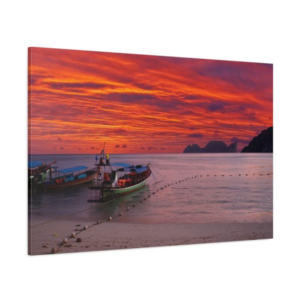 91638-275.jpg Two Boats Moored on Beach Standard Canvas