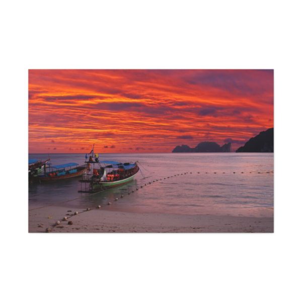 91638-276.jpg Two Boats Moored on Beach Standard Canvas