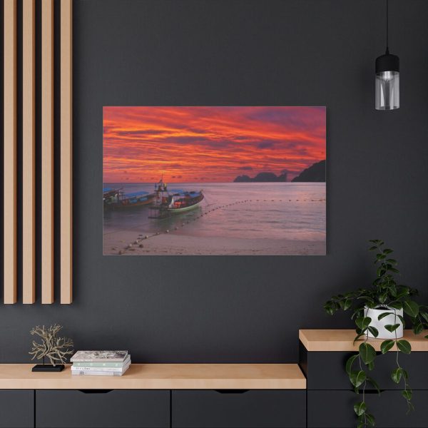 91638-278.jpg Two Boats Moored on Beach Standard Canvas