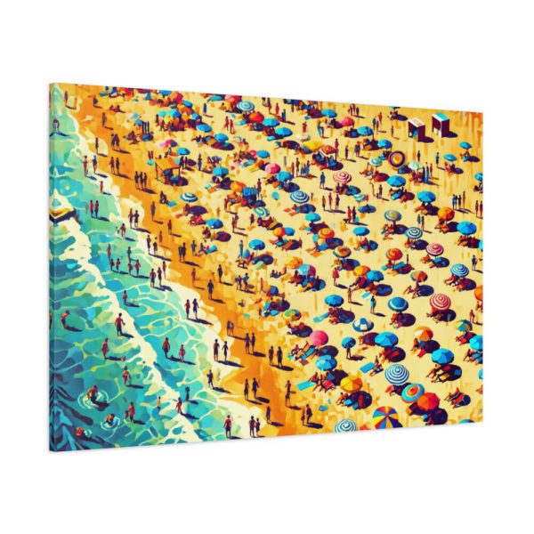 Aerial View of Vibrant Beach Scene Standard Canvas