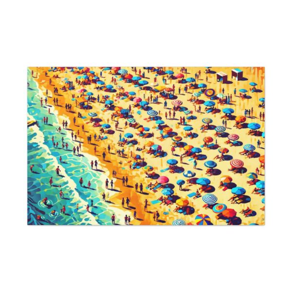 Aerial View of Vibrant Beach Scene Standard Canvas