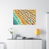 Aerial View of Vibrant Beach Scene Standard Canvas