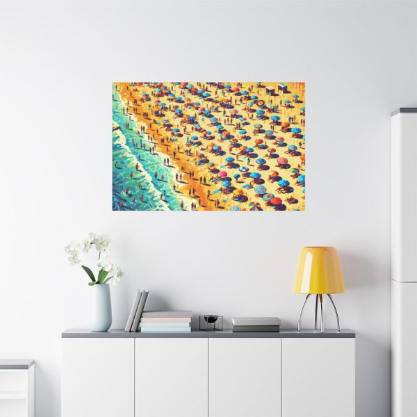 Aerial View of Vibrant Beach Scene Standard Canvas