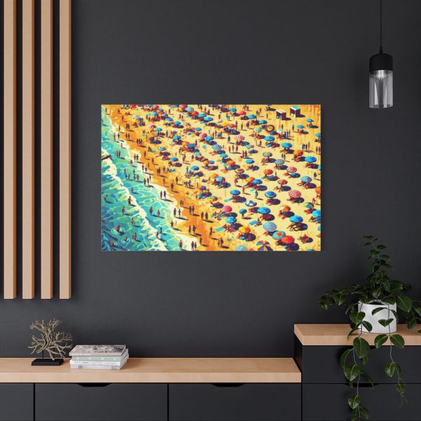 Aerial View of Vibrant Beach Scene Standard Canvas